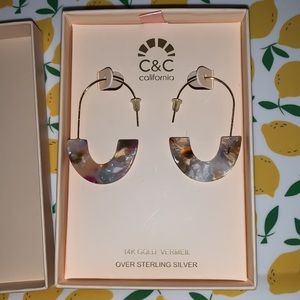 C&C California D Hoop Earrings, 14K Gold Vermeil over Sterling Silver